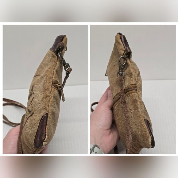 Mona B. USA Postage Stamp Vintage Look Distressed Cowgirl Crossbody Rustic Bag - Picture 6 of 9